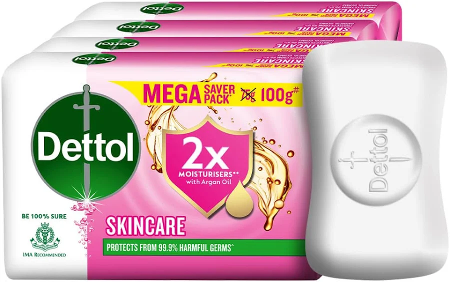 Dettol Skincare Moisturizing Beauty Bathing Soap Bar with Argan Oil